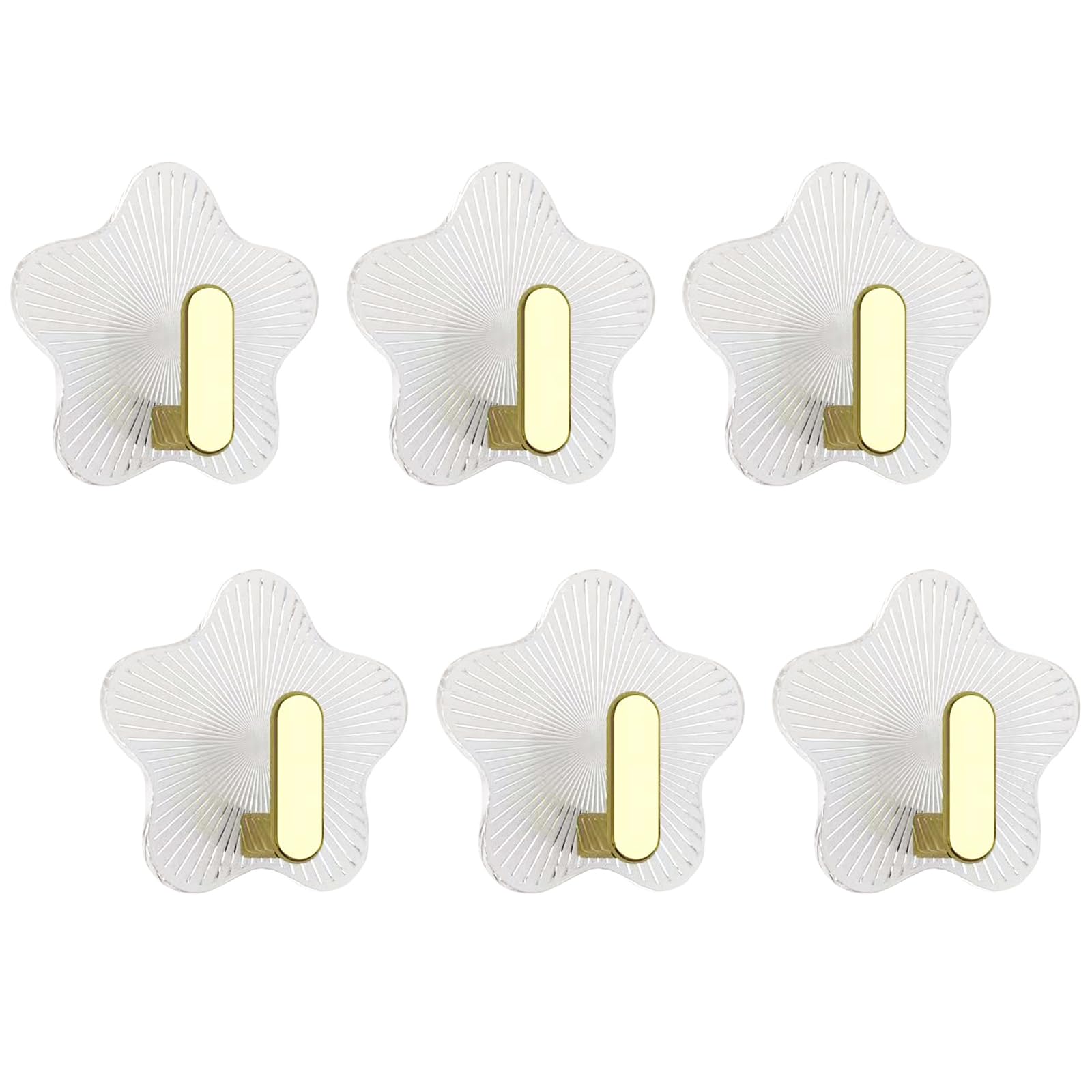 Gerderk 6 Pack Adhesive Hooks Utility Hooks, Heavy Duty Hooks 12 lbs Robe Towel Hooks Waterproof Adhesive Wall Hooks for Home Bathroom Kitchen Office and Living Room.