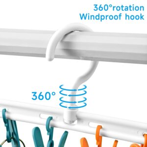 QUMOX Drying Clip Clothes Drying Hanger Clip Drip Hanger Rack 8 Clips Sock Hanger Windproof for Bras Underwear Laundry Accessories Towels Gloves Diaper (White)