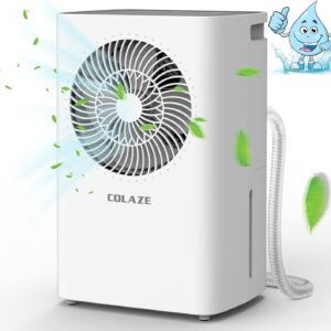 COLAZE 2500 Sq. Ft 25 Pint Dehumidifier for home, Dehumidifiers for Basement with Drain Hose, Compressor Dehumidifiers for Large Room with Auto Manual Drain, 24H Timer, 0.53 Gal Bucket, Auto Defrost