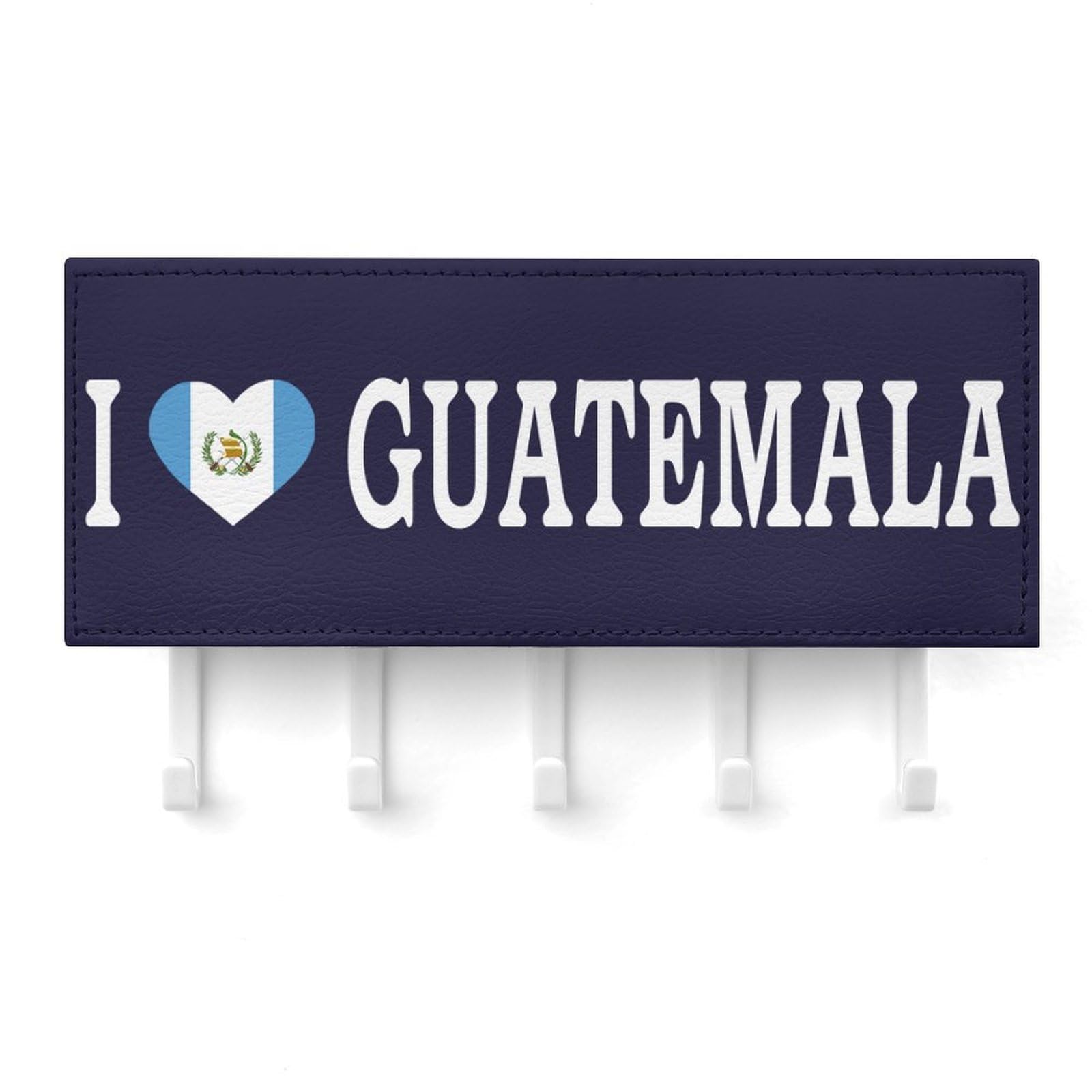 I Love Guatemala Key Holder Guatemala Flag Wall Mount Key Hooks Holder Self Adhesive Key Hanger Organizer Classic Letter Holder Home Decor for Entryway Front Door Hallway