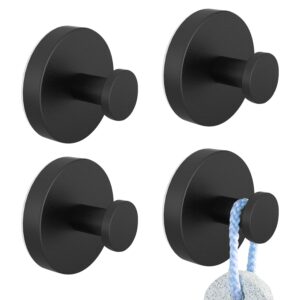 iaredon suction cup hooks for shower,shower suction cup towel holder hooks,no drill suction hooks for bathroom,towel suction shower hooks for loofah,glass,wall,inside shower black (4 pack)