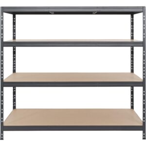 AR Shelving Heavy-Duty Garage Shelving, 4-Shelf Unit, 1000-Lb. Capacity Per Shelf, 60in.W x 24in.D x 70in.H, Model# TR18S410KGIFD9G00