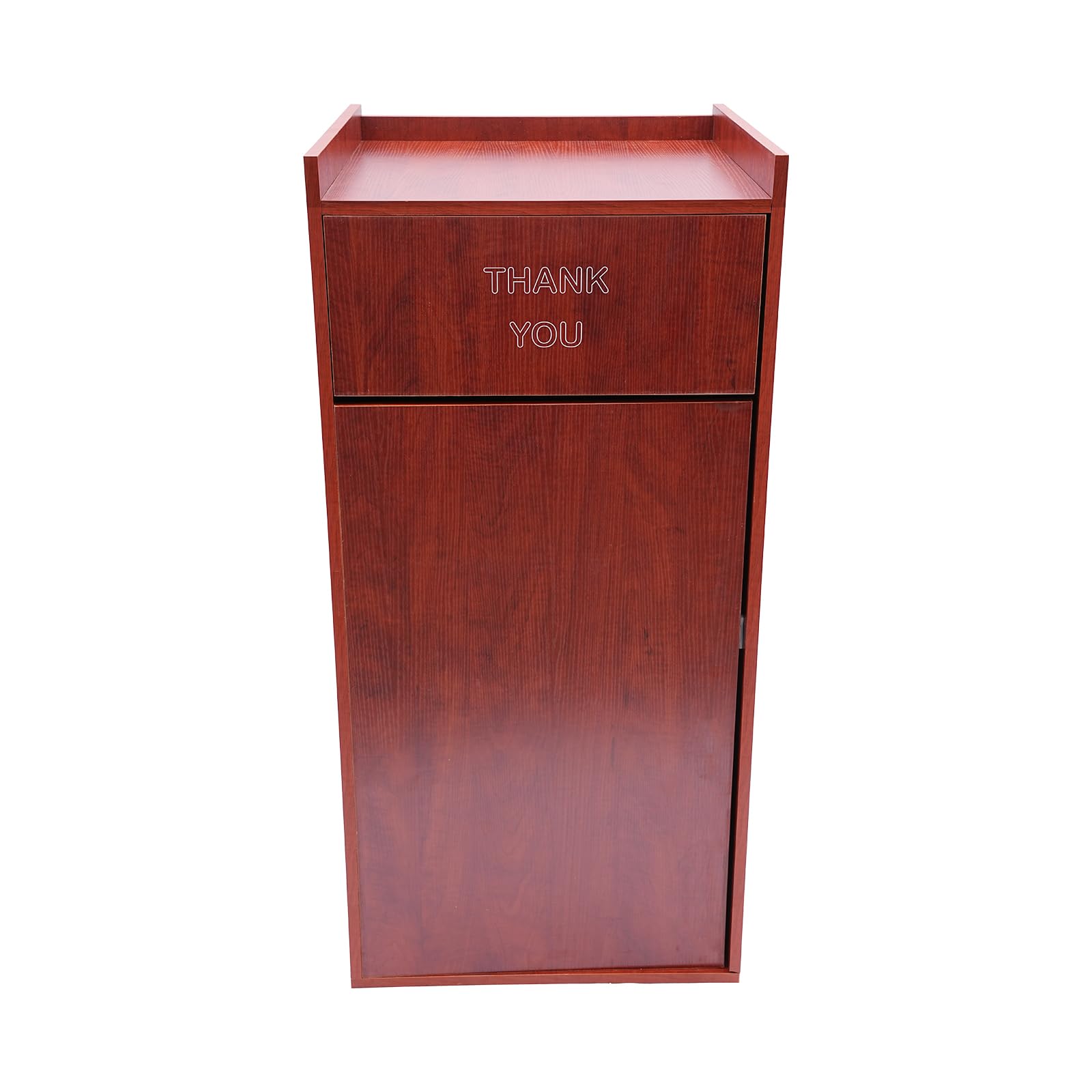 LOYALHEARTDY Restaurant Trash Can Cabinet Wood Commercial Trash Can 30L Trash Bin Cabinet Garbage Receptacle Indoor with Tray Holder for Restaurants Cafeterias Kitchen Mahogany