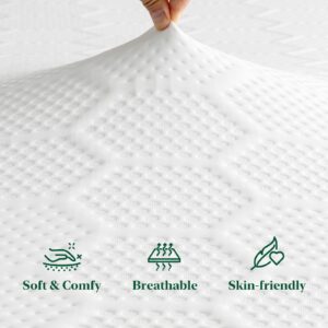 VISCOFLEX Mattress Topper King 4 Inch, Gel Memory Foam King Size Mattress Topper with High Density Firm Foam for Back Pain Relief - Lumbar Support. Best Design for Side Sleeper, with Luxury Cover