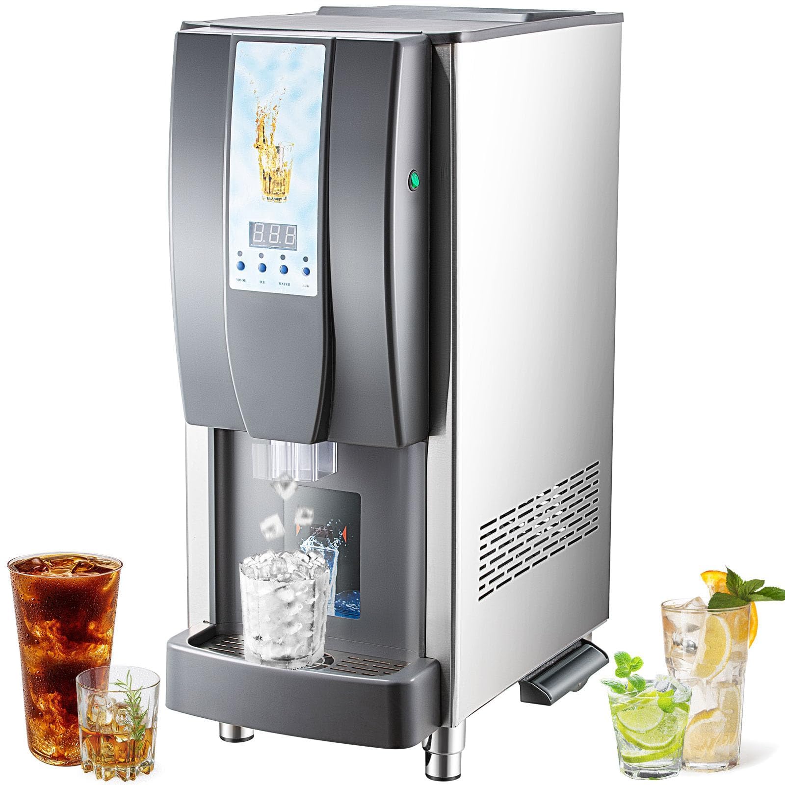 LOJOK Commercial Ice Maker Countertop, 12 Cubes Ready in 4 Mins, 175lbs in 24Hrs, Intelligent Sensing Ice Machine with RO Fiber Membrane Filter, 132lbs Nugget Ice Maker for Home, Kitchen, Office