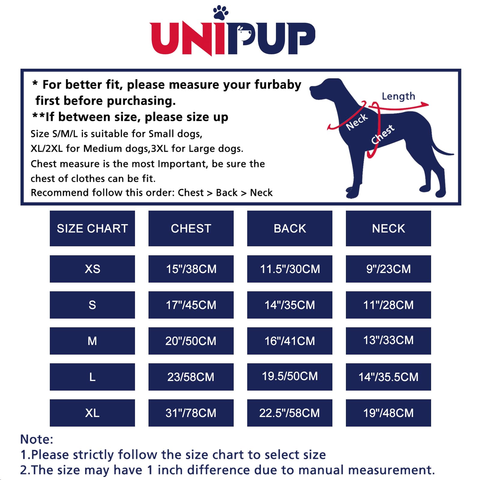 UNIPUP Dog Surgery Recovery Suit After Spay, Blue Dogs Surgical Recovery Suit, Highly-Stretchy Dog Onesie, Pet After Surgery Wear Substitute E-Collar & Cone