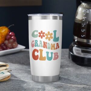 Aurahouse Grandma Gifts-Cool Grandma Club Tumbler 20 Oz, Christmas Gifts for Grandma, Grandma Birthday Gifts, New Grandma Gifts, First Time Grandma, Grandma-to-be, Nana, Gigi Coffee Cup