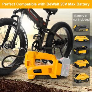 AMICROSS Cordless Tire Inflator Compatible with DEWALT 20V Max Battery,Portable Air Compressor with Digital Pressure Gauge,Auto Air Pump for Ball,Bike,Car,Motorcycle (Battery Not Included)