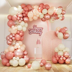 belscebels blush pink balloons arch kit, nude beige rose gold dusty rose dusty pink balloons garland arch kit neutral boho baby shower balloons for girl birthday party decoration wedding bridal shower