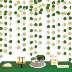 graduation party decorations green gold 2024/green gold graduation decorations/glitter gold green birthday party decorations/st. patrick’s day decorations/2pcs paper circle garlands