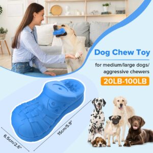 Dog Toys for Aggressive Chewers, Indestructible Dog Toys for Large Dogs, Dog Toys to Keep Them Busy,Tough Dog Toys Natural Rubber Interactive Dog Chew Toy with Bleef Flavor