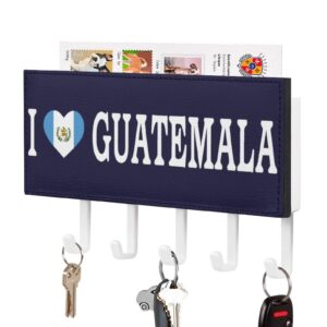 i love guatemala key holder guatemala flag wall mount key hooks holder self adhesive key hanger organizer classic letter holder home decor for entryway front door hallway