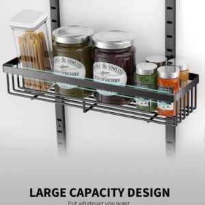 Moforoco 9-Tier Over The Door Pantry Organizer, Pantry Organization and Storage, Black Hanging Basket Wall Spice Rack Seasoning Shelves, Home & Kitchen