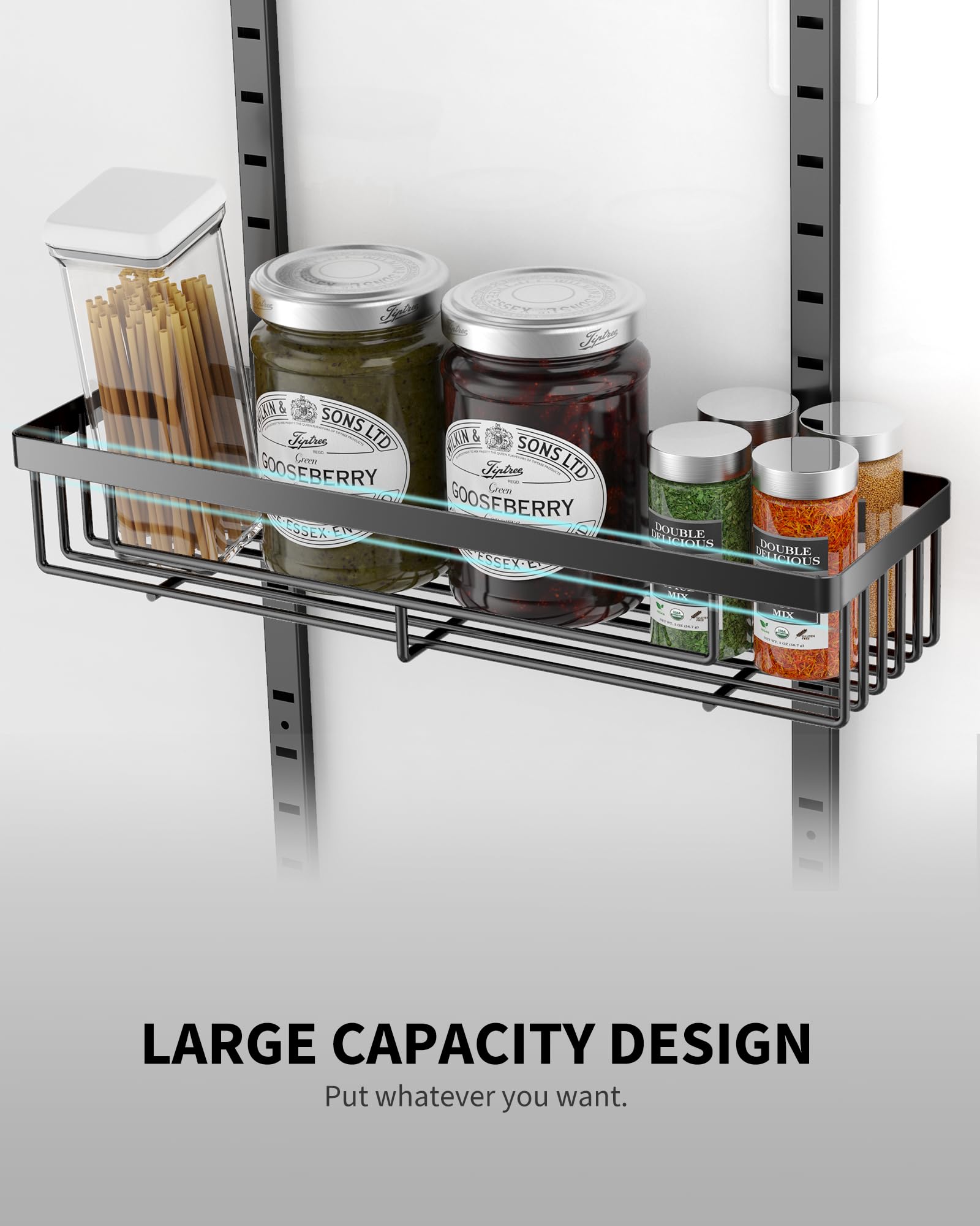 Moforoco 9-Tier Over The Door Pantry Organizer, Pantry Organization and Storage, Black Hanging Basket Wall Spice Rack Seasoning Shelves, Home & Kitchen