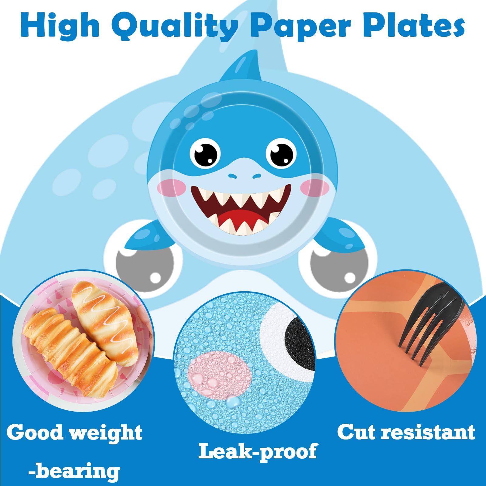 60pcs Ocean Animal Party Paper Plates Sea Animal Shaped Plates Party Supplies Under the Sea Tableware for Kids Boys Girls Birthday Preschool Classroom Underwater Creatures Baby Shower Party Favors 7"