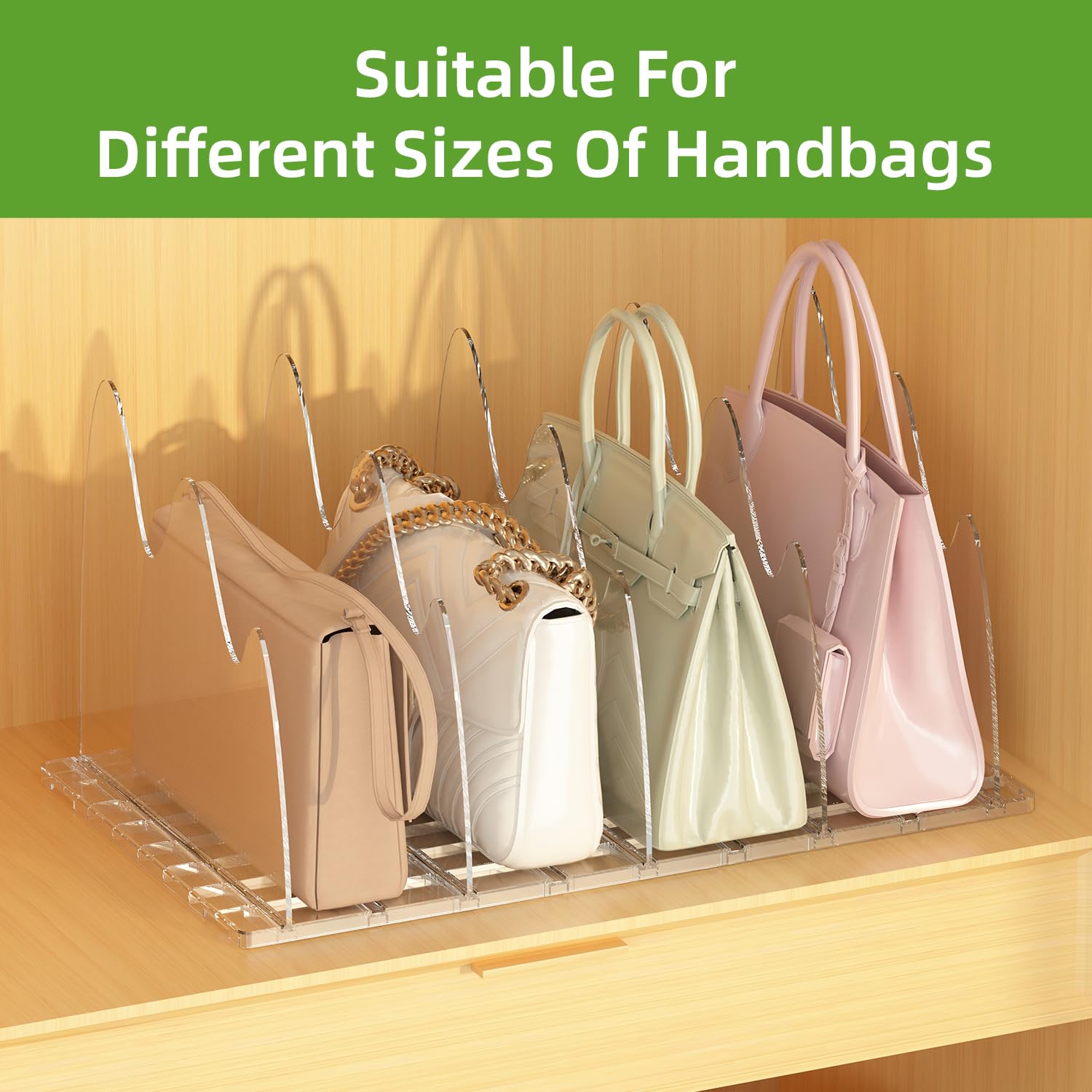 ANTOWIN Purse Organizers for Closet, 8pcs Adjustable Bag Organizer Closet, Handbag Storage Organizer, Closet Purse Organizer, Shelf Divider