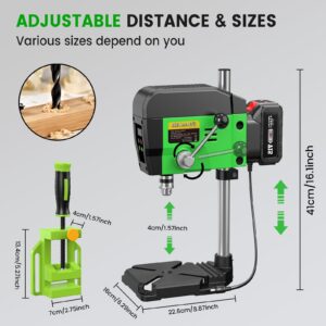 Taskstar Mini Drill Press,Benchtop Drill Press Electric & Battery Powered,2200/3000/3800/4600RPM Cordless Bench Drill Press, Adjustable Depth & Table B10 0.6-6.5mm