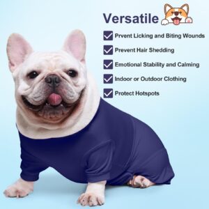 UNIPUP Dog Surgery Recovery Suit After Spay, Blue Dogs Surgical Recovery Suit, Highly-Stretchy Dog Onesie, Pet After Surgery Wear Substitute E-Collar & Cone