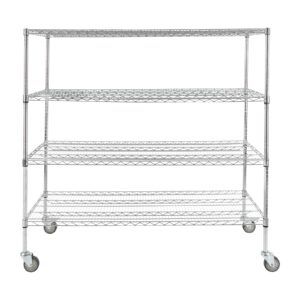 adjustable storage shelves with wheels, wire shelving unit with wheels, metal shelves for storage, pantry shelves for kitchen, 4 tier metal shelving, storage rack load 1760lbs, 60" l x 24" w x 58" h