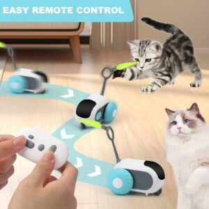 Turbo Tail 3.0 Cat Toy, Remote Control Cat Toy with 2-Speed Adjustment, Interactive Cat Toys for Indoor Cats, Rechargeable Automatic Cat Toys, Moving Cat Toy for Bored Indoor Adult Cat (Blue)