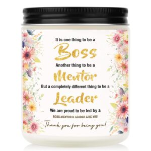 boss gifts for women, gifts for boss lavender scented candles, bosses day gifts for her or him, boss gifts, bosses day decorations natural soy wax candle, new year gift for boss