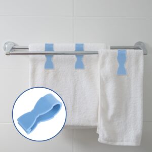 ZEYIYER 6PCS Towel Clips, Kitchen Hand Towel Clips, Towel Clamps Keeps Towel from Falling, Bathroom Towel Holder Clips Fixing Towels Rack Clips for Kitchen Bathroom Stove Dishwasher(Blue)