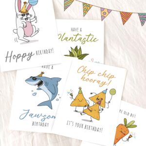 20 Funny Birthday Cards (4"x6") with 20 Envelopes & Stickers, Mixed Humor Greeting Card Variety Pack for Friend Teacher, Cartoon Lighthearted Birthday Cards for Women, Cheerful Happy Birthday Card For Kids