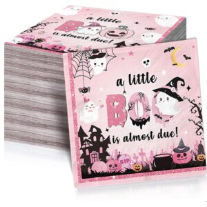 48pcs a little boo is almost due decorations pink halloween napkins little boo baby shower decorations girl for halloween baby shower decorations for girl