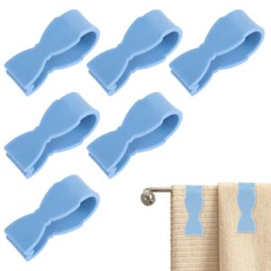 zeyiyer 6pcs towel clips, kitchen hand towel clips, towel clamps keeps towel from falling, bathroom towel holder clips fixing towels rack clips for kitchen bathroom stove dishwasher(blue)