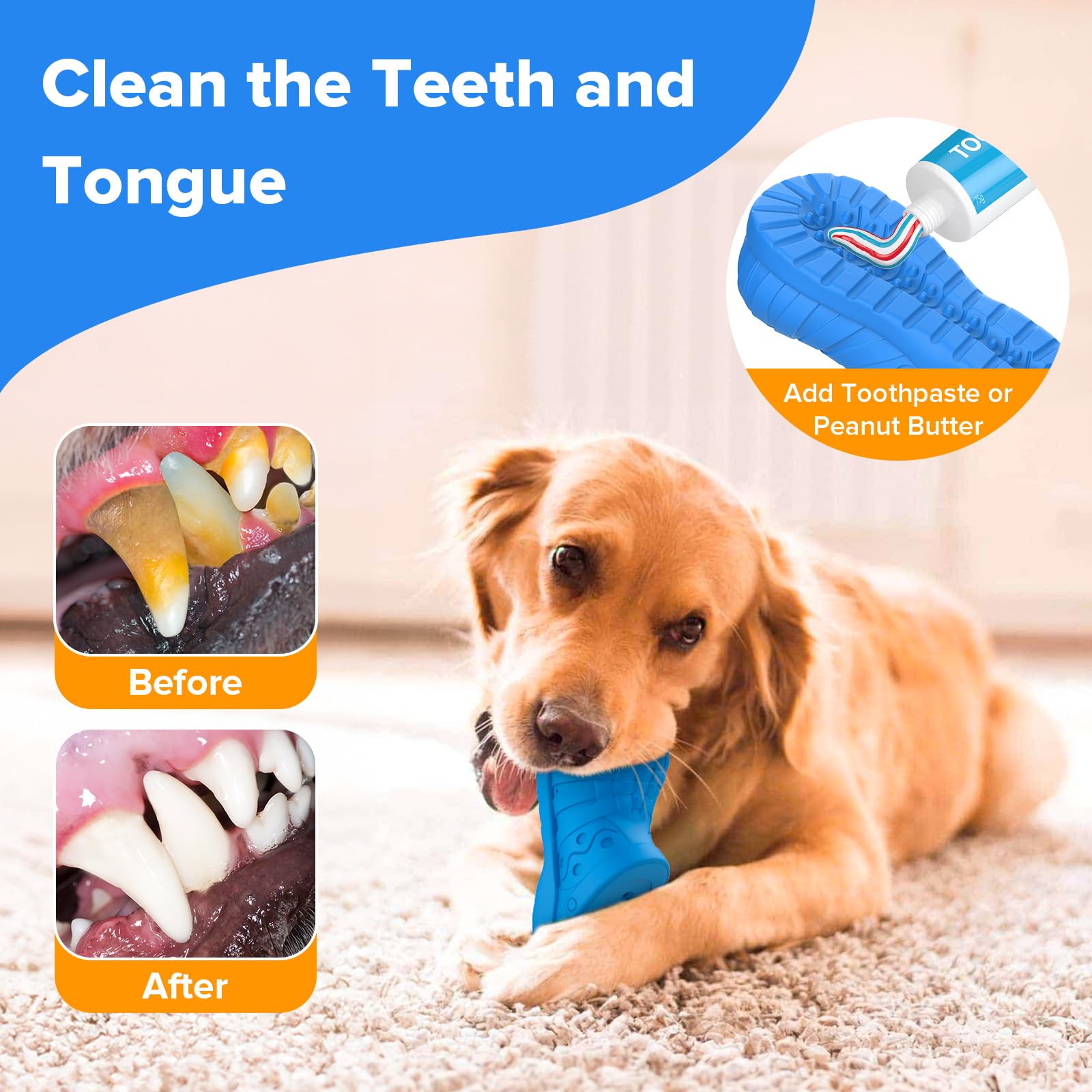 Dog Toys for Aggressive Chewers, Indestructible Dog Toys for Large Dogs, Dog Toys to Keep Them Busy,Tough Dog Toys Natural Rubber Interactive Dog Chew Toy with Bleef Flavor