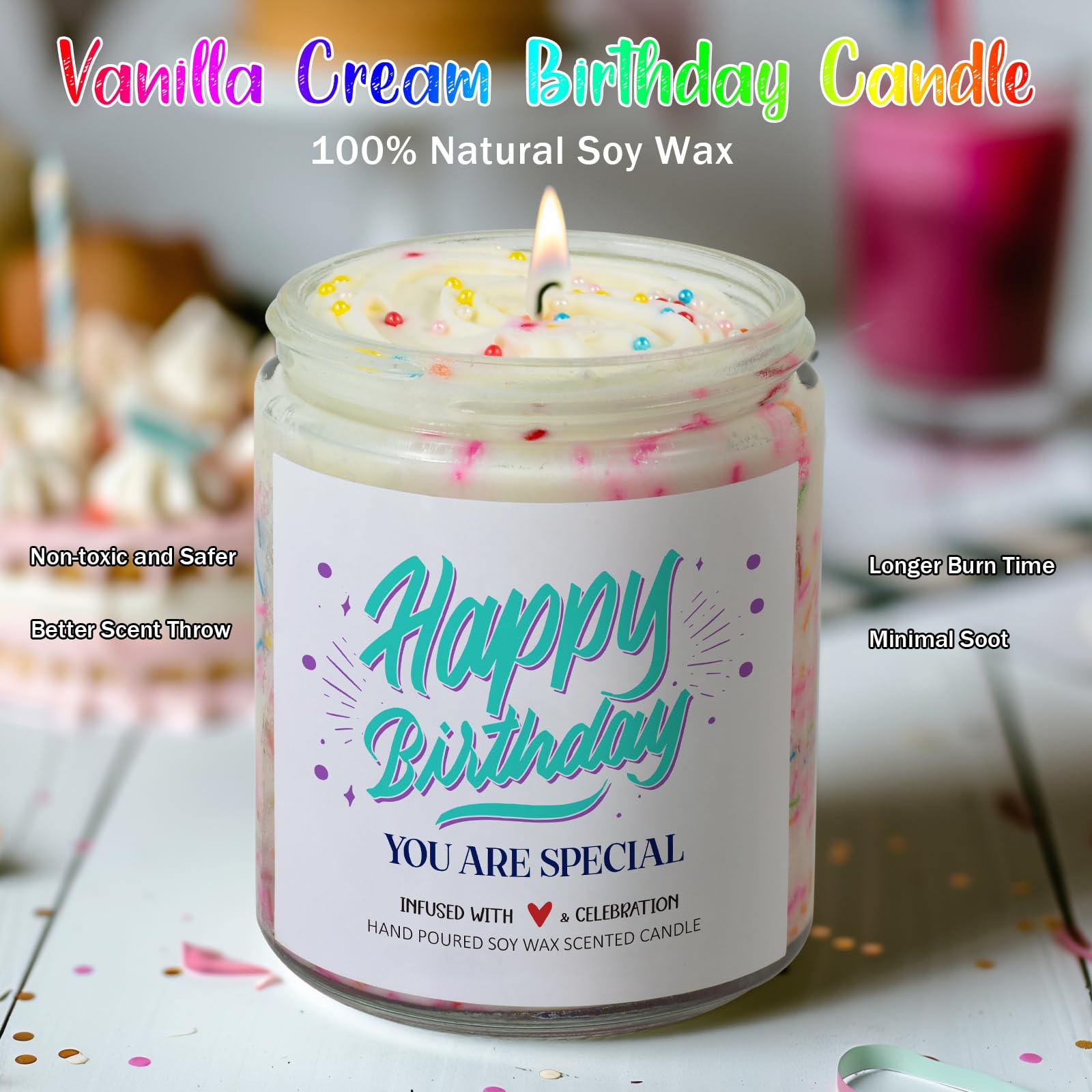 Birthday Gifts for Women - Sister Birthday Gifts - Best Friend Birthday Gifts - Vanilla Scented Candle Gifts