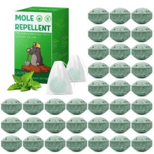 36 pack mole repellent - groundhog repellent, gopher repellent, vole repellent, rodent repellent for outdoor garden lawn yard, get rid of mole, mole deterrent, safe for plant & pets