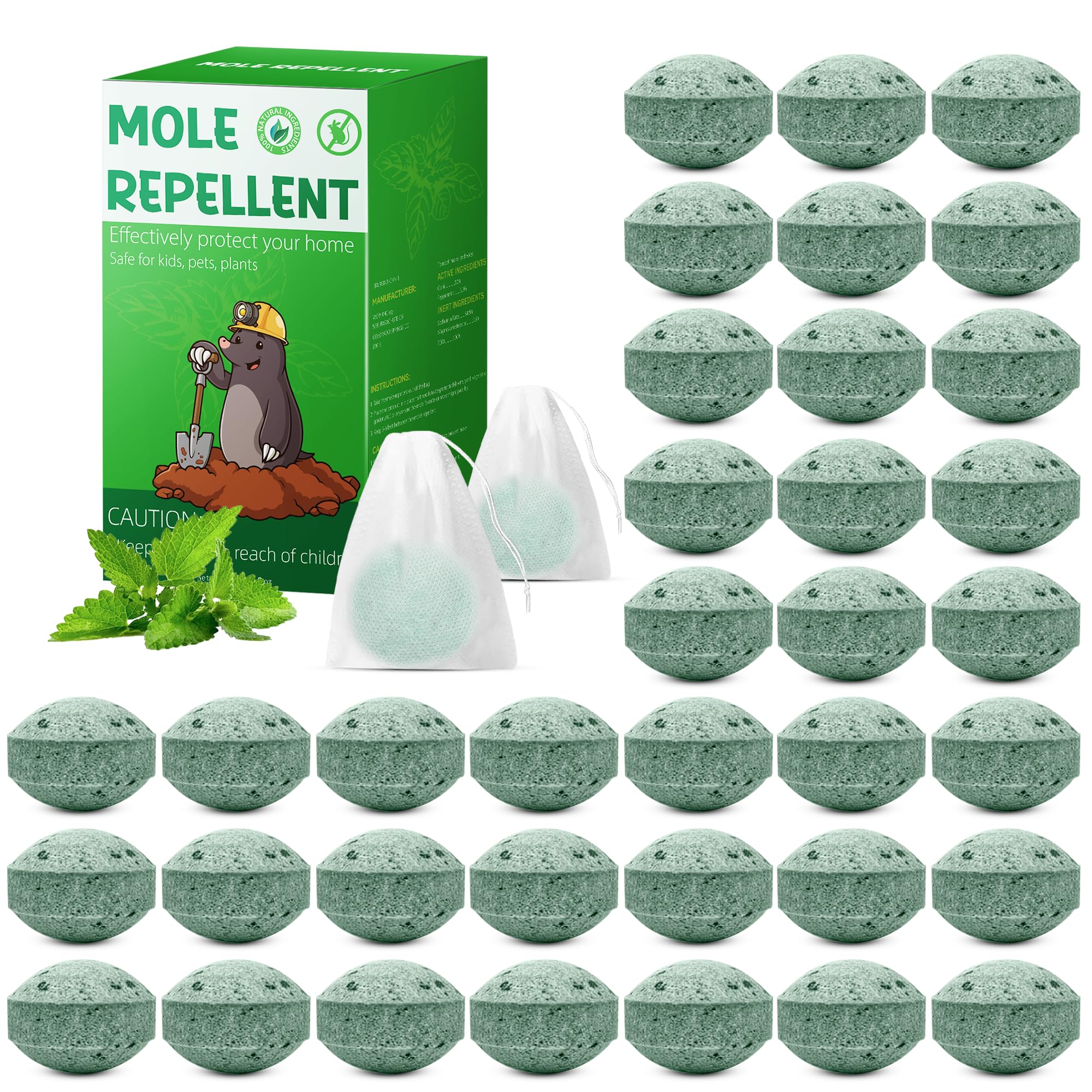 36 Pack Mole Repellent - Groundhog Repellent, Gopher Repellent, Vole Repellent, Rodent Repellent for Outdoor Garden Lawn Yard, Get Rid of Mole, Mole Deterrent, Safe for Plant & Pets