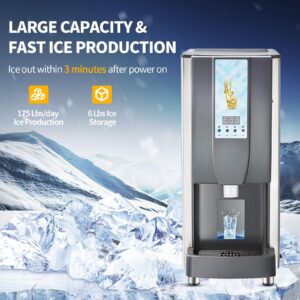 LOJOK Commercial Ice Maker Countertop, 12 Cubes Ready in 4 Mins, 175lbs in 24Hrs, Intelligent Sensing Ice Machine with RO Fiber Membrane Filter, 132lbs Nugget Ice Maker for Home, Kitchen, Office