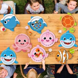 60pcs Ocean Animal Party Paper Plates Sea Animal Shaped Plates Party Supplies Under the Sea Tableware for Kids Boys Girls Birthday Preschool Classroom Underwater Creatures Baby Shower Party Favors 7"