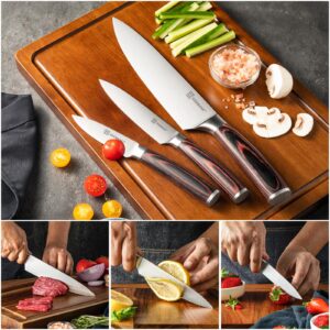 KEEMAKE Knife Set Kitchen Knives - 1.4116 High Carbon Stainless Steel Professional Chef Knife Set of 3 - Razor Sharp Japanese Cooking Knife