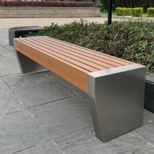 Outdoor Backless Bench, Fade Resistant Garden Bench, All-Weather Metal Bench for Garden, Porch, Backyard, Park, Lawn, Entryway