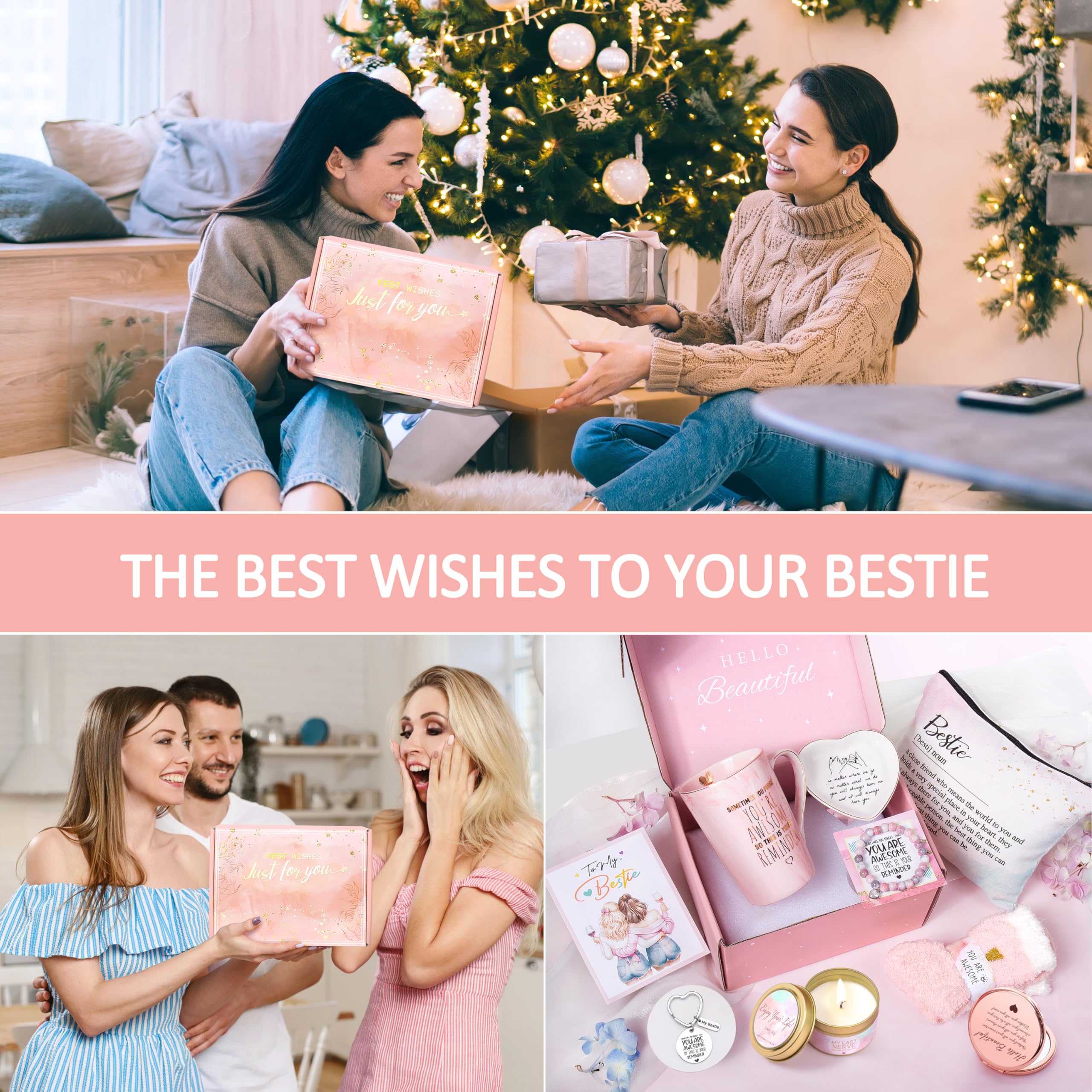 Birthday Gifts for Women Best Friends Gifts for Women Happy Birthday Gifts baskets for BFF Bestie Friendship Gifts Sister Gifts from Sister Christmas Gifts