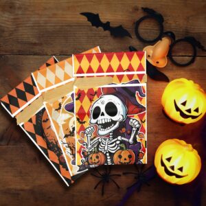 Jexila 50PCS Halloween Candy Bags Halloween Goodie Treat Bags with Drawstring Halloween Party Favor Bags for Kids Trick or Treat 5.9''X9'' (Skull)