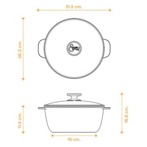 Essen 4524 Aqua Dutch Oven - Contemporary Line - Cast Aluminum with Nova Trimium Nonstick Coating - Ideal for 4-5 Servings - Even and Healthy Cooking - Argentinian brand Essen now in the United States. (Aqua)