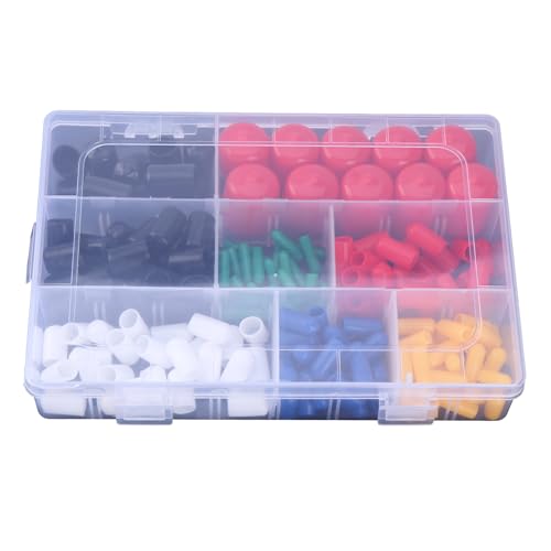 Set of 170 Rubber Protective Caps PVC Slip Resistant Caps Assorted Size Protective Caps for Screw Lubrication Nipples