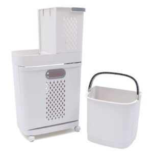 3 tier laundry basket organizer with wheels 3 layers for clothes storage for bathroom living room bedroom clothes hamper freestanding