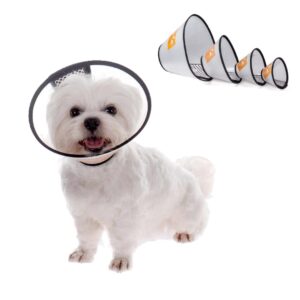 adjustable dog elizabeth pet protective cone collar latest upgrade with soft edge dog neck cone recovery cone collar for anti-bite lick, surgery, or wound healing (medium 14.2"- 16.5")