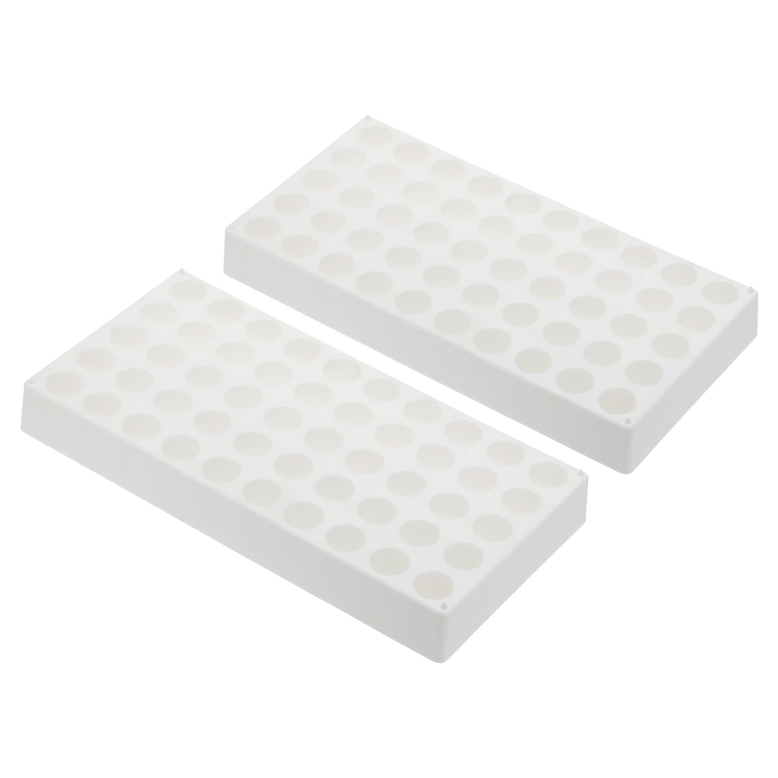 PATIKIL Vial Rack for 4ml Autosampler Vials, 2 Pack Vial Tray Holder 50-Well Stackable Test Tube Rack Vial Holder for Microcentrifuge Tubes, White