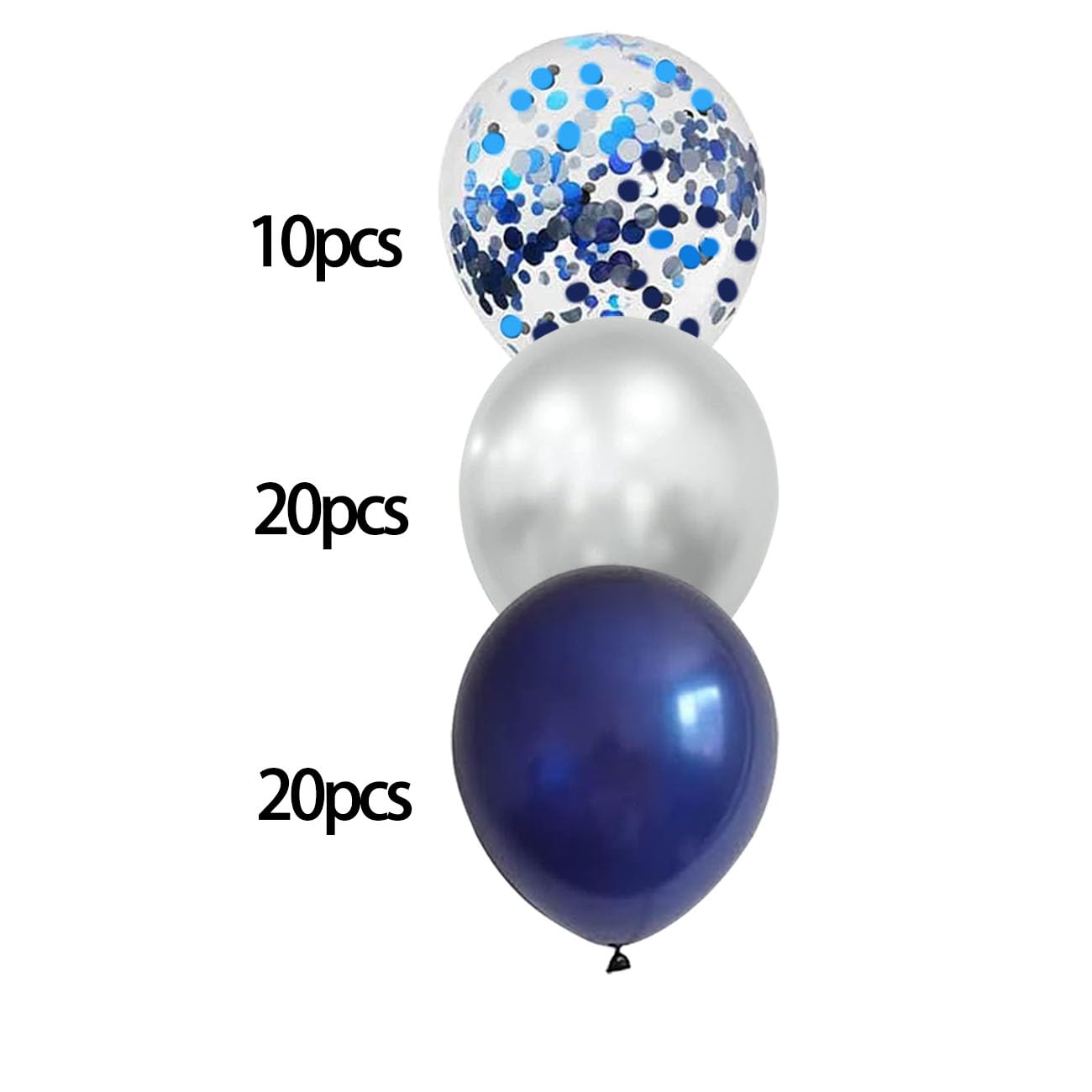 50pcs 12inch Navy Blue Silver Latex Helium Balloons,Blue Silver Confetti Balloon for Graduation Decorations/Class of 2024 Birthday Anniversary Decorations