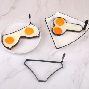 3 pcs funny egg ring for frying eggs, stainless steel non-stick egg fryer mold cooker circles for cooking, egg poacher kitchen gadgets, egg shaper pancake mold, naughty gag gifts adult men women