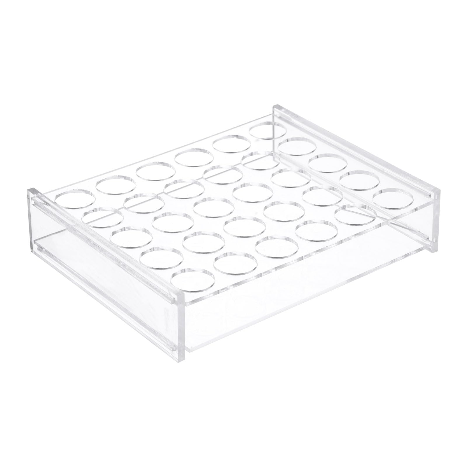 PATIKIL 30 Holes Test Tube Rack, 22.5mm Round Hole Acrylic Test Tube Holder Stand Suitable for 2ml, 3ml Test Tube for Laboratory Centrifugal Tube Scientific Experiments, Clear