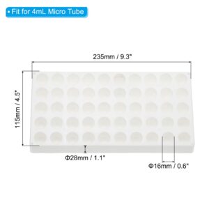 PATIKIL Vial Rack for 4ml Autosampler Vials, 2 Pack Vial Tray Holder 50-Well Stackable Test Tube Rack Vial Holder for Microcentrifuge Tubes, White