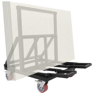 lomive heavy duty drywall cart 3000 lbs capacity folding panel dolly handling wall panel, sheetrock, lumber, glass, 4 swivel wheels and expandable rubber pad bracket - black 2mm thickness plate