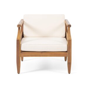 christopher knight home anton outdoor club chairs with cushions-acacia wood-teak/cream, 30 "w x 29.25 "d x 26.5 "h